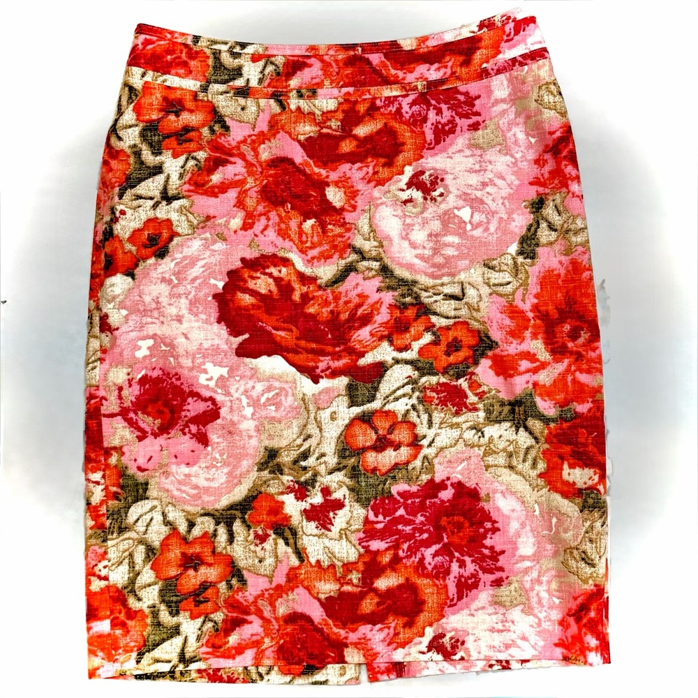 Talbots floral straight pencil skirt